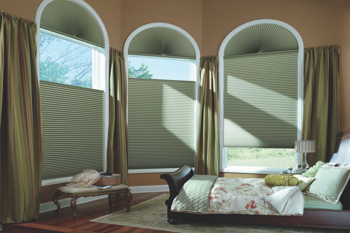 Duette Honeycomb Shades near Princeton, New Jersey (NJ) and other custom arched window treatments.