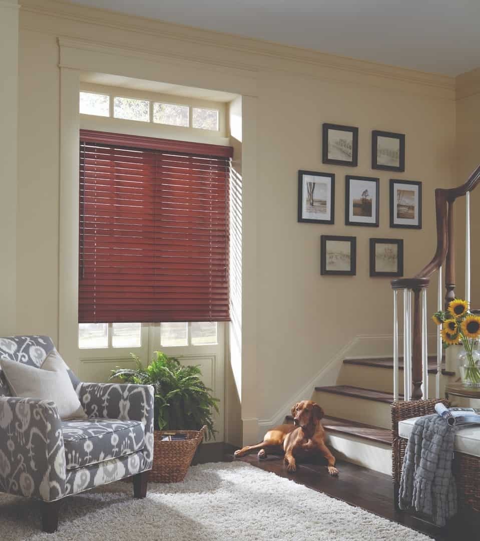 Custom wood window treatments for homes near Princeton, New Jersey, (NJ) including wood blinds
