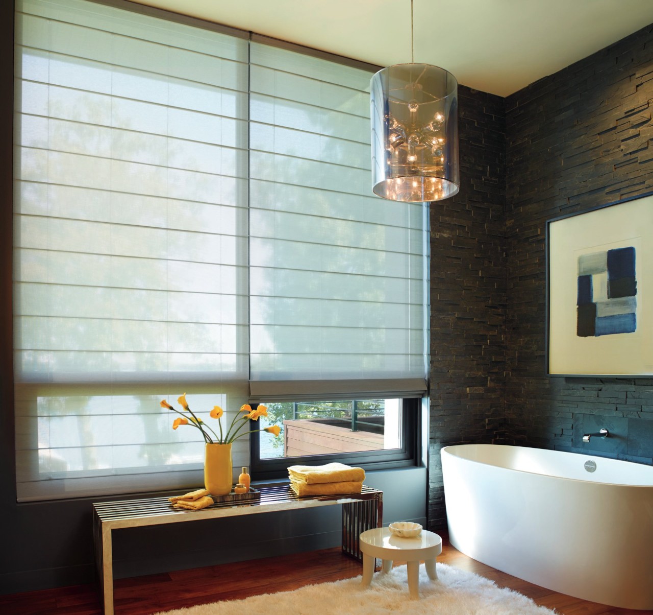 Hunter Douglas Alustra® Woven Textures® Roman Shades near Hillsborough and Princeton, New Jersey (NJ)