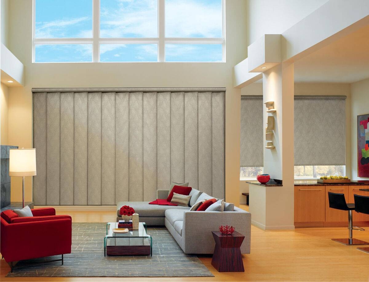 Hunter Douglas Designer Roller Shades helping with sound absorption in a home near Princeton, NJ