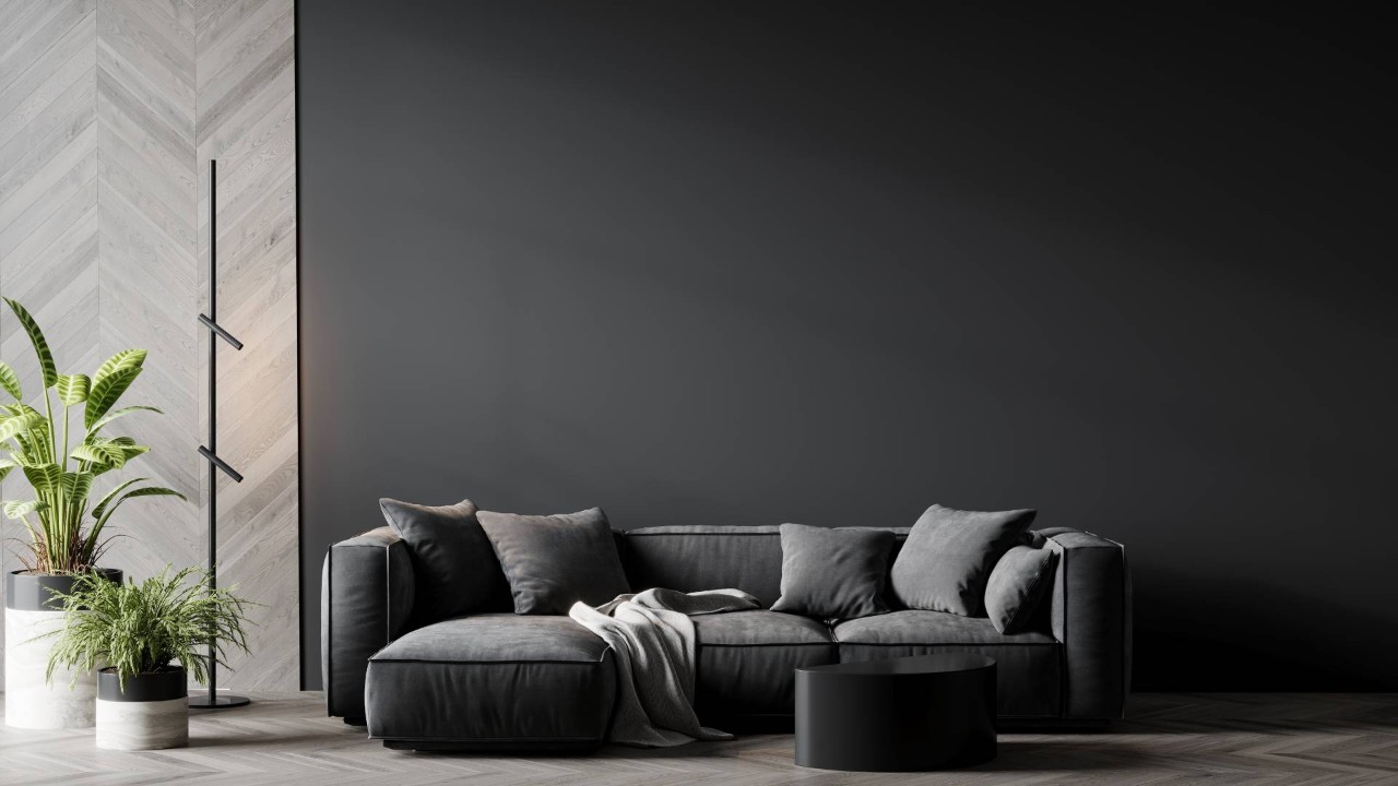 Home living room with gray and black furniture and flooring at Window Accents & Flooring near Princeton, NJ