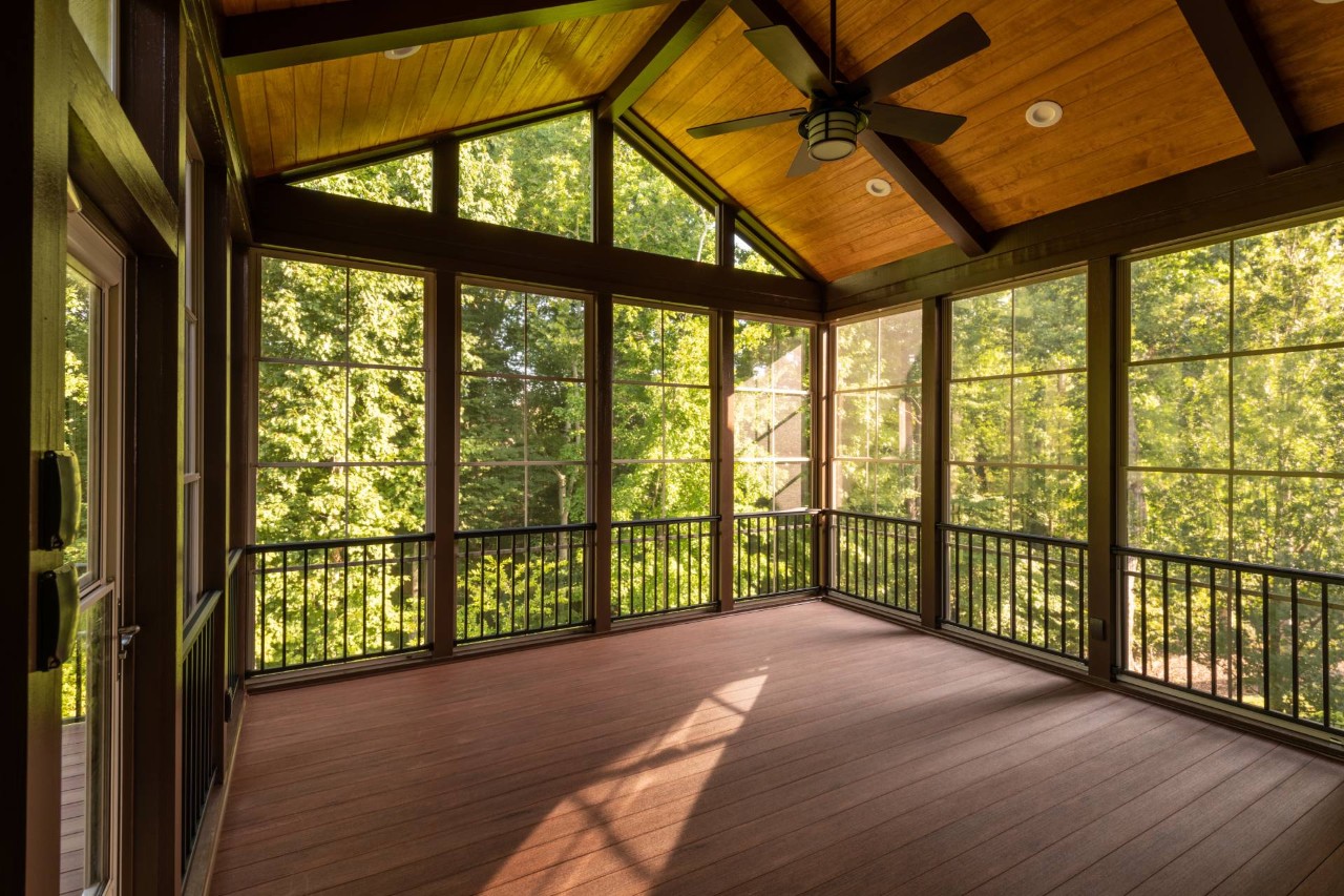 Hardwood sunroom flooring in a home near Princeton and Hillsborough, NJ